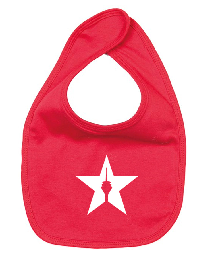 Baby Bib "Star", red